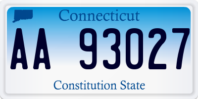 CT license plate AA93027