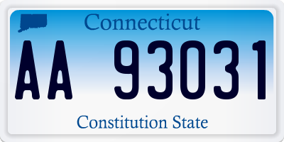 CT license plate AA93031