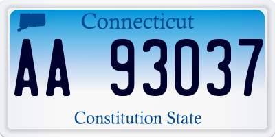 CT license plate AA93037