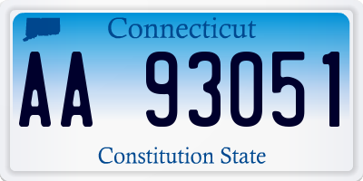 CT license plate AA93051