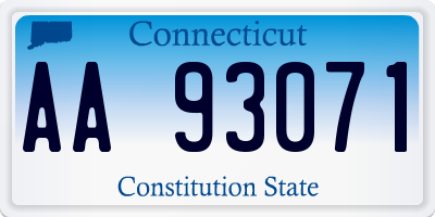 CT license plate AA93071