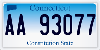 CT license plate AA93077