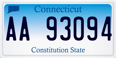 CT license plate AA93094