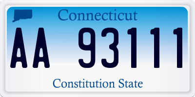 CT license plate AA93111