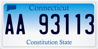 CT license plate AA93113