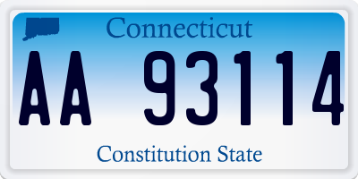 CT license plate AA93114