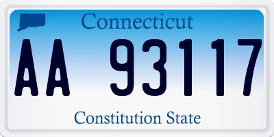 CT license plate AA93117