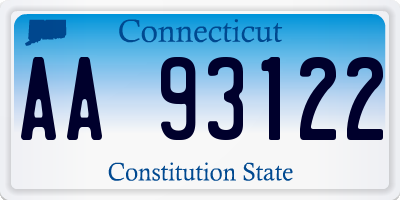 CT license plate AA93122