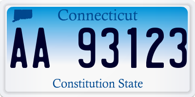 CT license plate AA93123