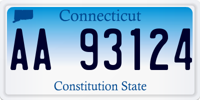 CT license plate AA93124