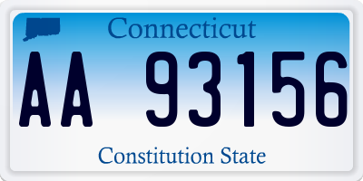 CT license plate AA93156