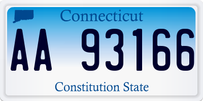 CT license plate AA93166