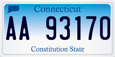 CT license plate AA93170