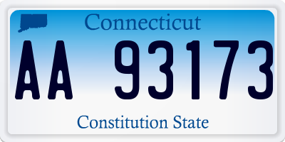 CT license plate AA93173