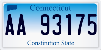 CT license plate AA93175