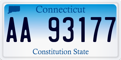 CT license plate AA93177