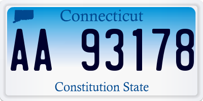 CT license plate AA93178