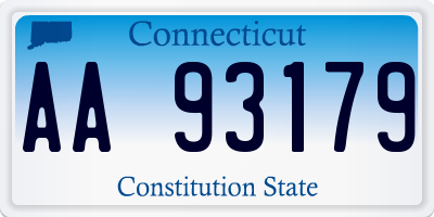 CT license plate AA93179