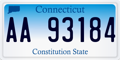 CT license plate AA93184