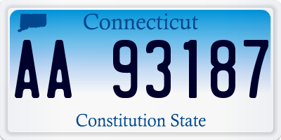 CT license plate AA93187