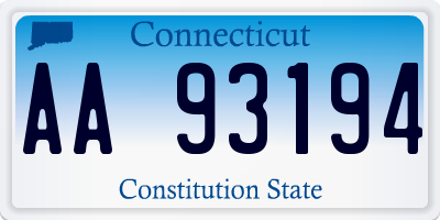 CT license plate AA93194