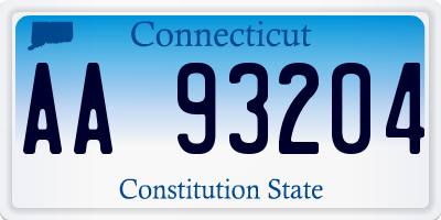 CT license plate AA93204