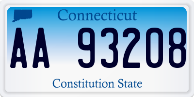 CT license plate AA93208