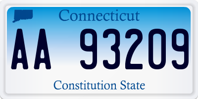 CT license plate AA93209