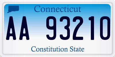 CT license plate AA93210