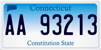 CT license plate AA93213