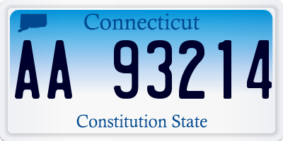 CT license plate AA93214