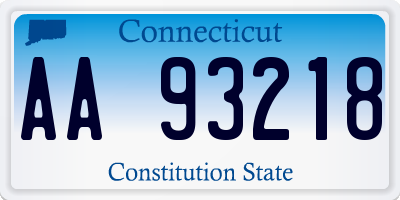 CT license plate AA93218