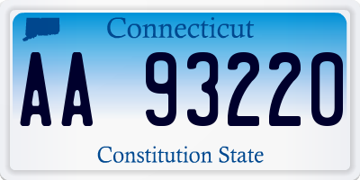 CT license plate AA93220