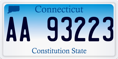 CT license plate AA93223