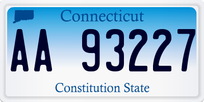 CT license plate AA93227