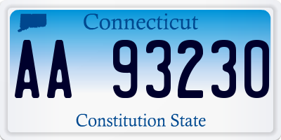 CT license plate AA93230