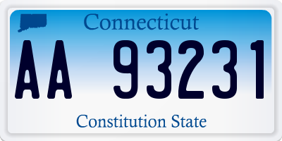 CT license plate AA93231