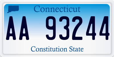 CT license plate AA93244