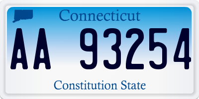 CT license plate AA93254