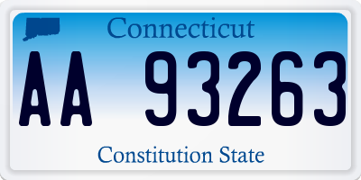 CT license plate AA93263