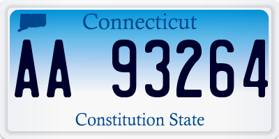 CT license plate AA93264