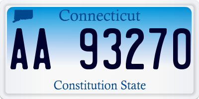 CT license plate AA93270