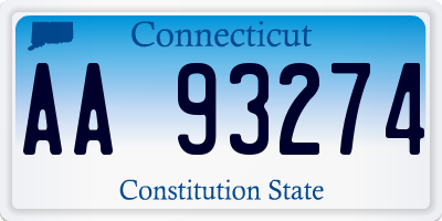 CT license plate AA93274