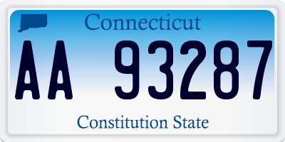 CT license plate AA93287