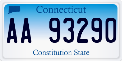 CT license plate AA93290