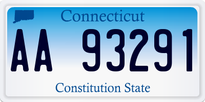 CT license plate AA93291