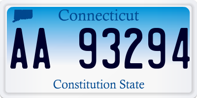 CT license plate AA93294