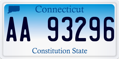 CT license plate AA93296