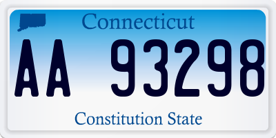 CT license plate AA93298