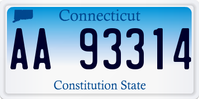CT license plate AA93314